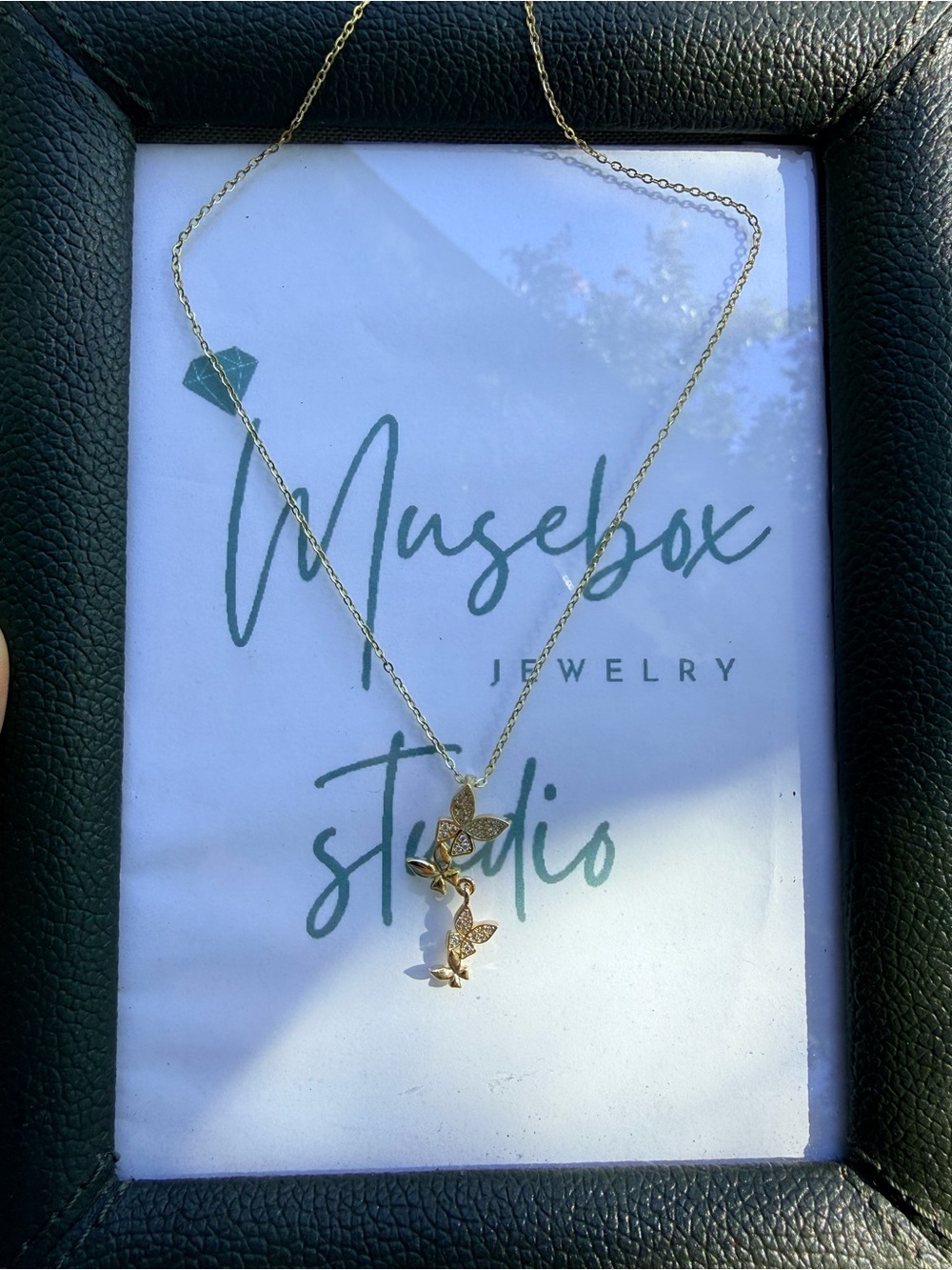 Gold Butterfly Vine Necklace - Women's Jewelry